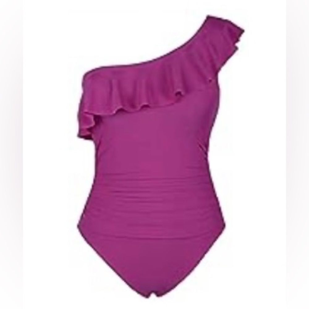 Runtlly Women’s One Piece Swimsuit, One Shoulder Asymmetric Ruffle